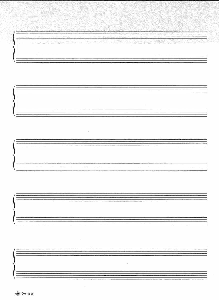 五線紙 パート用 10A/PIANO【片面刷】 (1袋:10枚入)