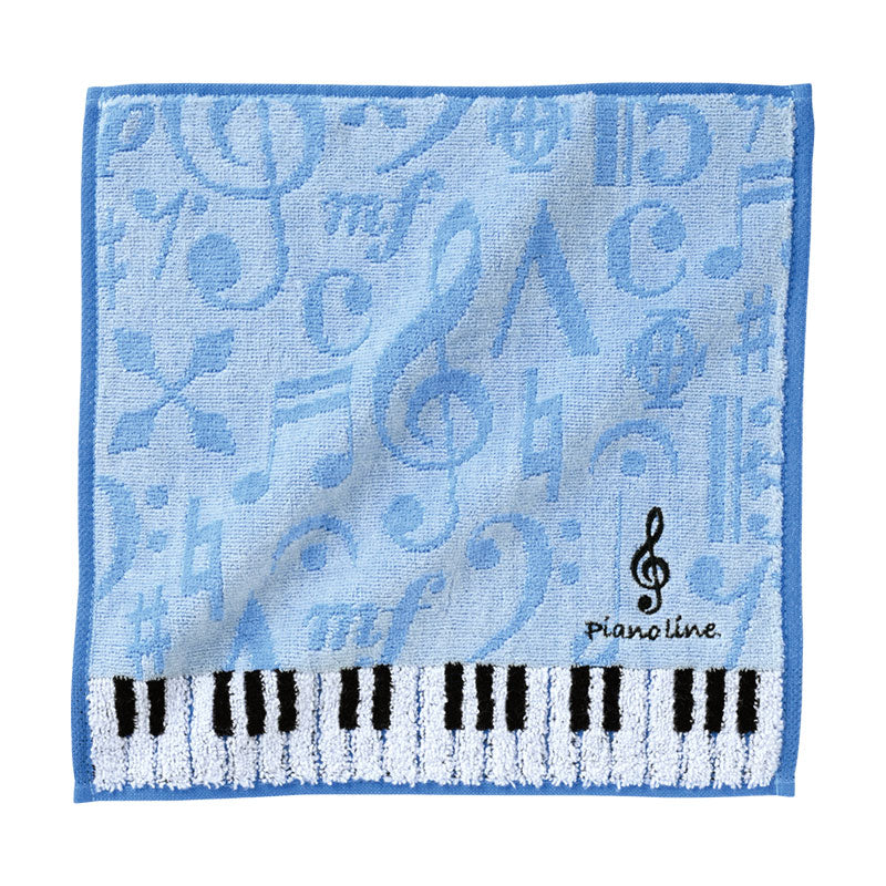 音楽関連グッズ | Piano line 刺繍入りジャガードハンドタオル(ト音