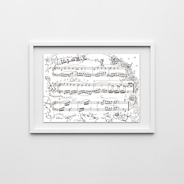 Sheet music 星に願いを 楽譜簡単 音楽関連グッズ 飾りたくなる楽譜 星