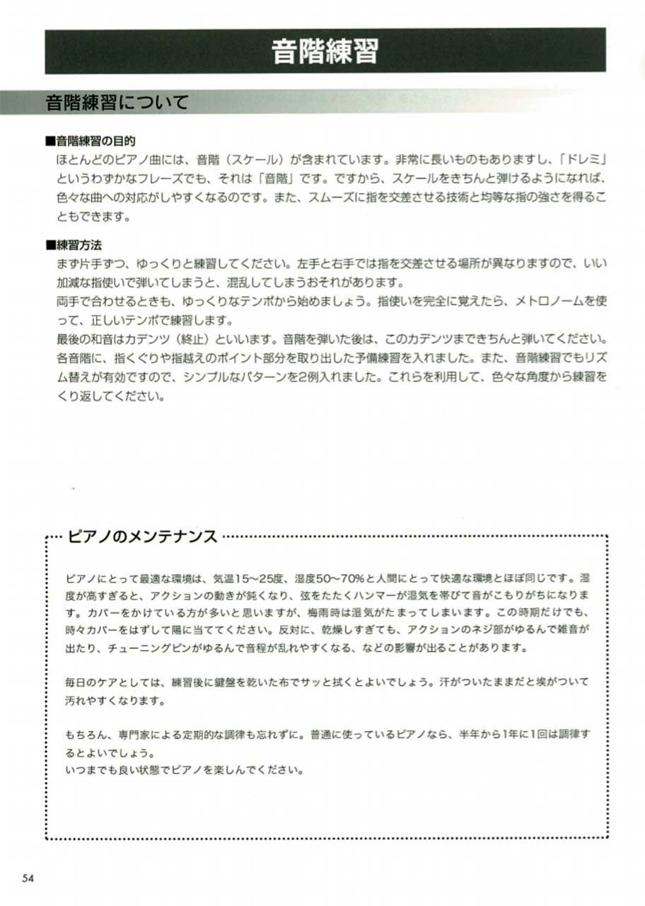 無理のない指のトレーニングのために 大人からはじめるハノンピアノ教本