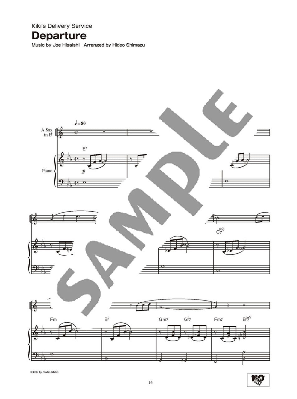 Studio Ghibli Songs for Alto Sax and Piano Vol.2 Intermediate