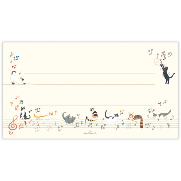 一筆箋 音符で遊ぶ猫
