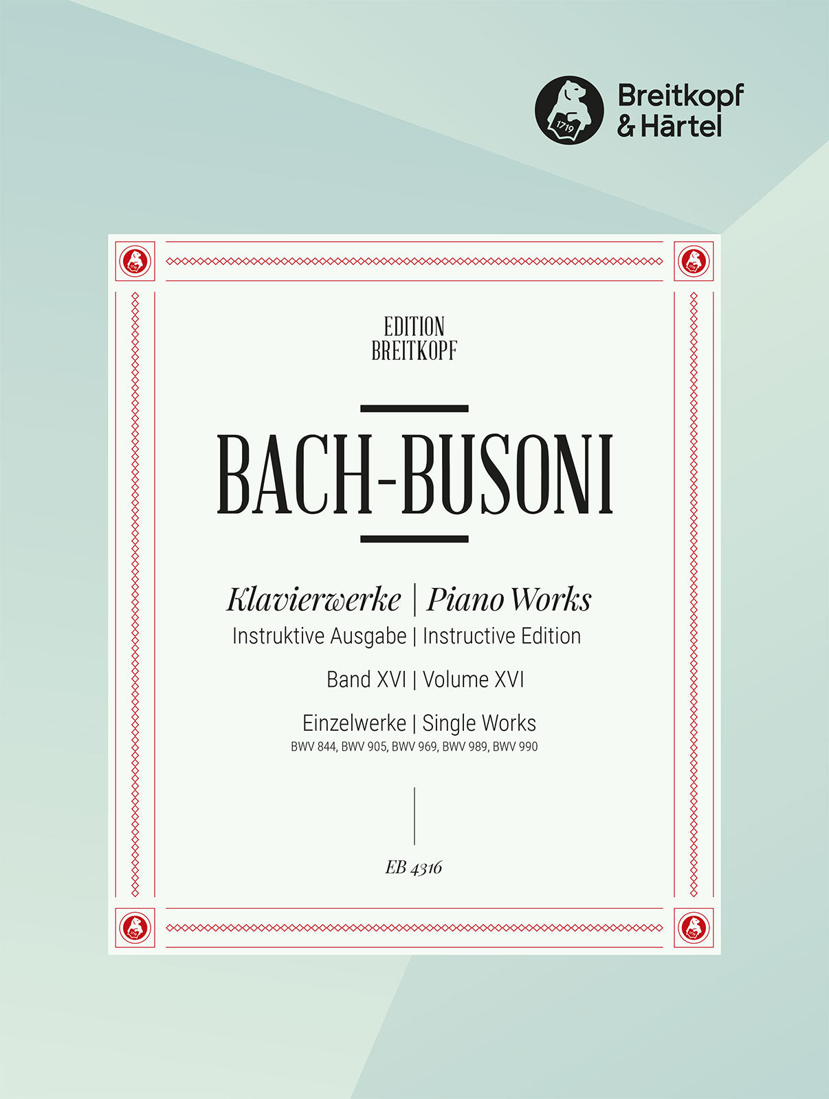 バッハ:変奏曲 BWV 844, 905, 969, 989, 990/ブゾーニ編 【輸入:ピアノ】
