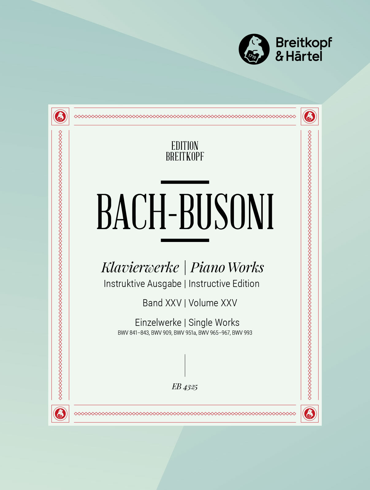 バッハ:ソナタ BWV 965-967、協奏曲 ハ短調 BWV 909、カプリツィオ BWB 933、メヌエット BWV 841-843、フーガ BWV 951a/ブゾーニ編 【輸入:ピアノ】