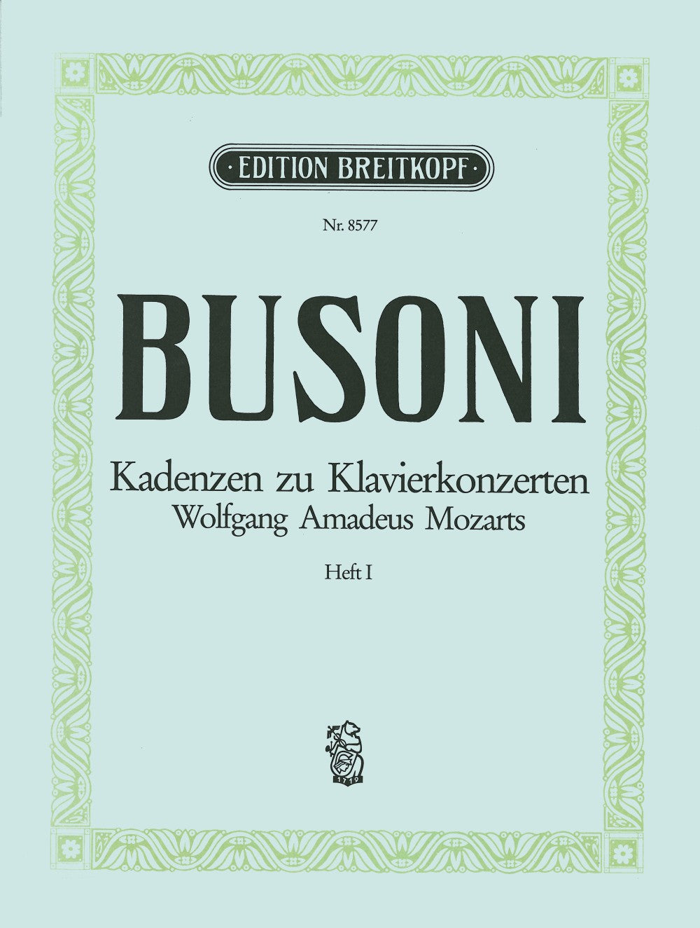 モーツァルト:ピアノ協奏曲のためのブゾーニによるカデンツ集 第1巻: KV 271, 453, 459 【輸入:ピアノ】