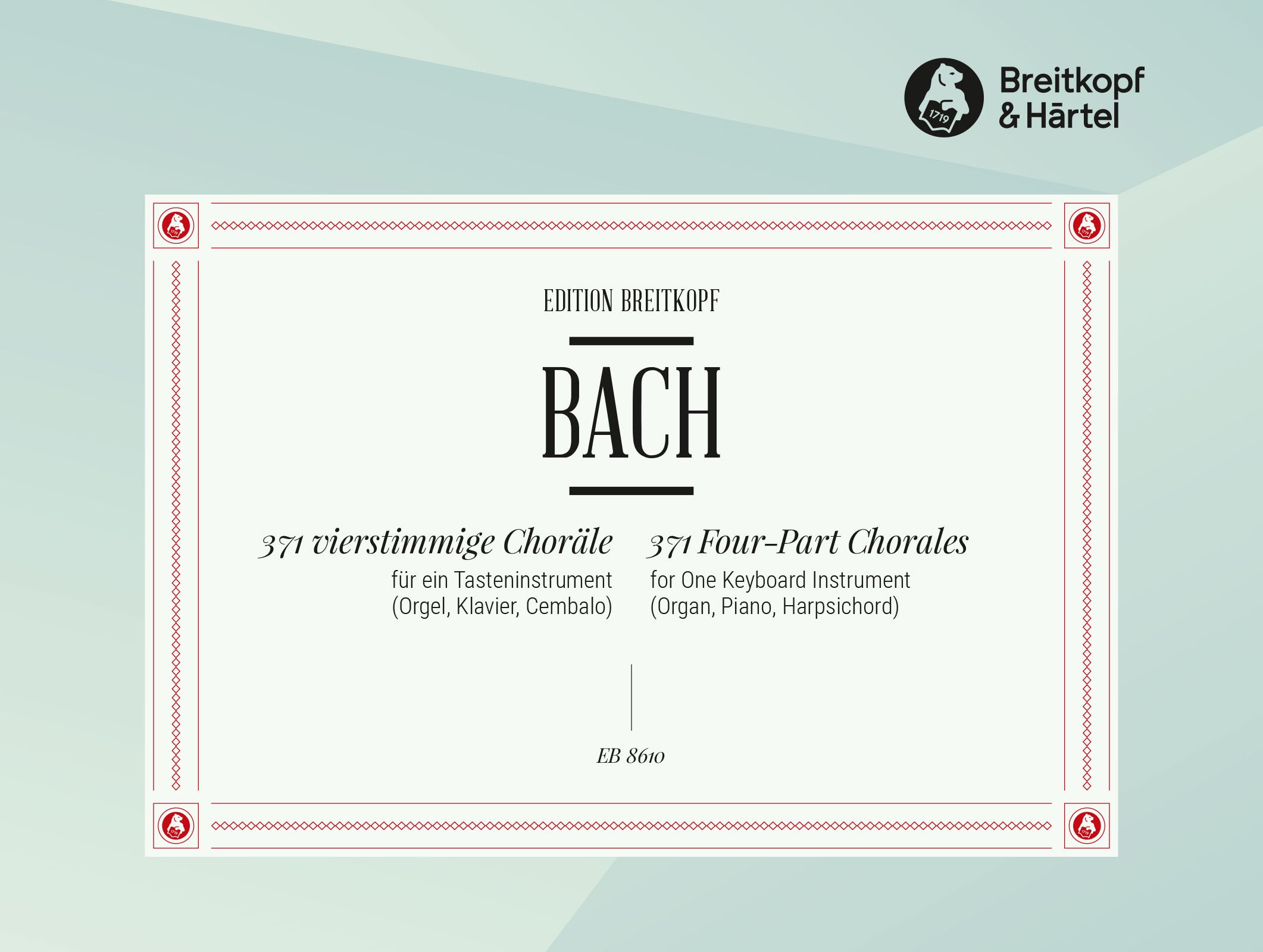 バッハ：371の4声コラール集 BWV 253-438/Klaus Schubert編 【輸入