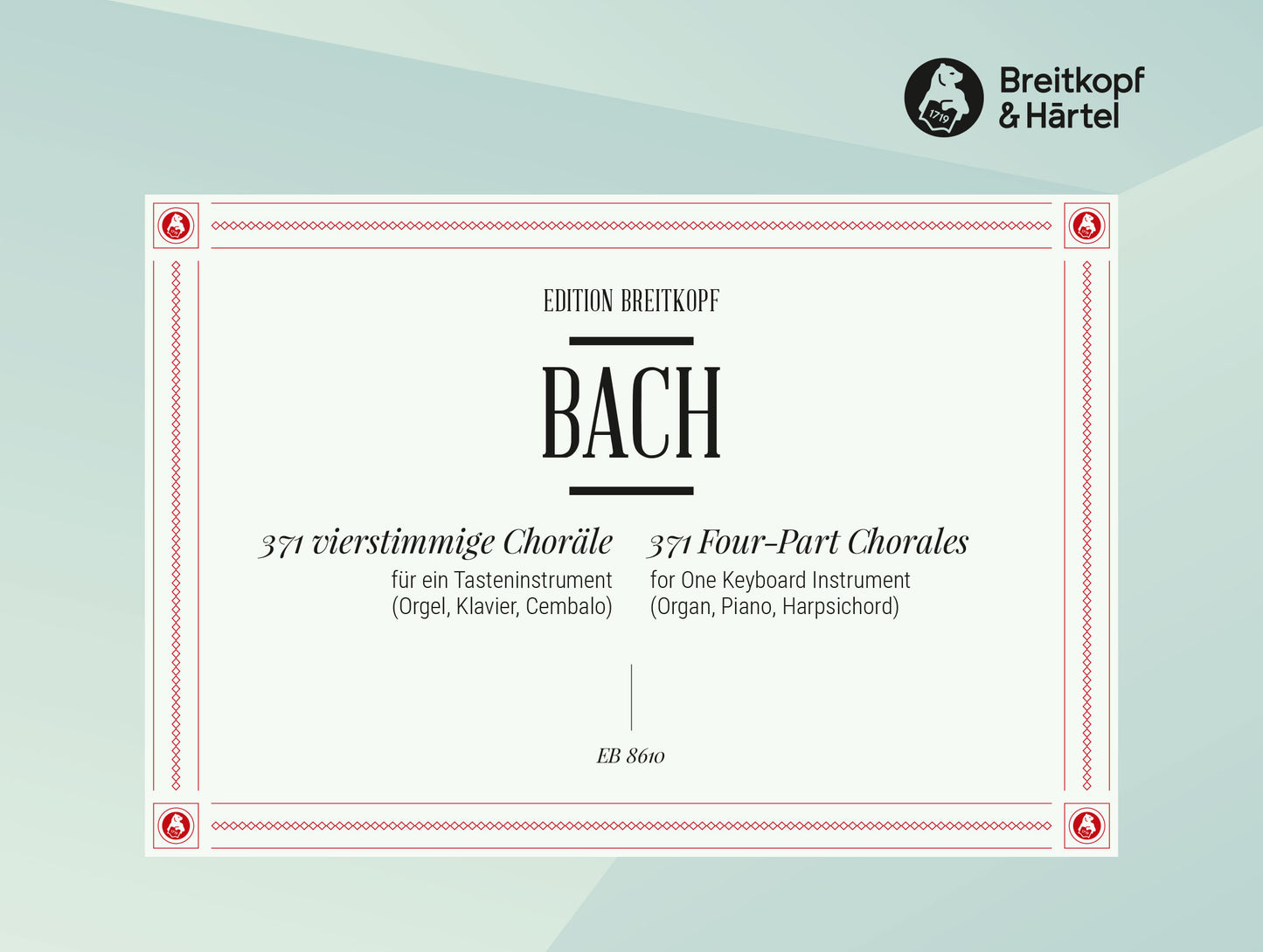 バッハ:371の4声コラール集 BWV 253-438/Klaus Schubert編 【輸入:オルガン】