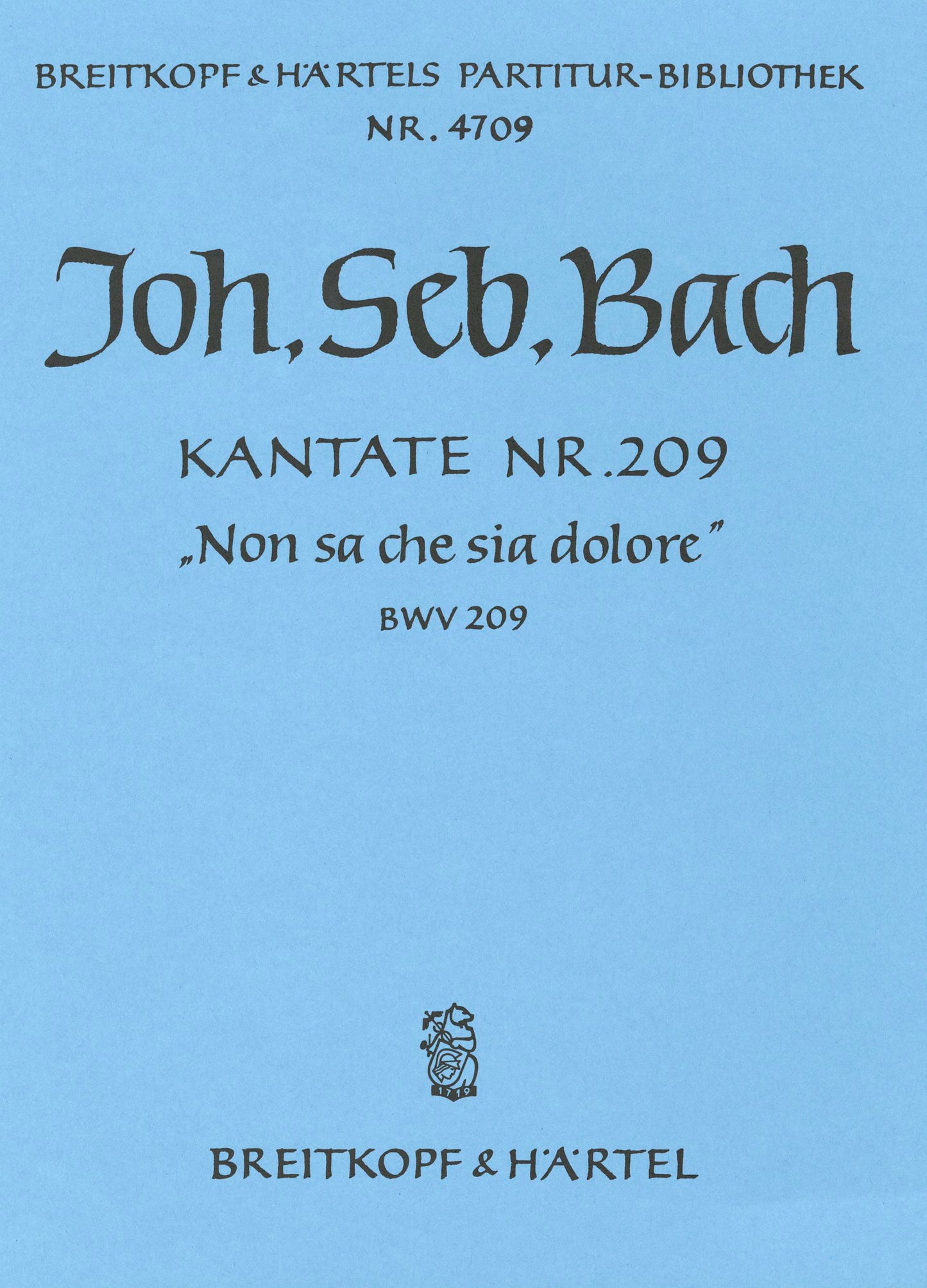 バッハ:カンタータ 第209番「悲しみを知らぬ者」 BWV 209: 指揮者用大型スコア 【輸入:合唱とオーケストラ】