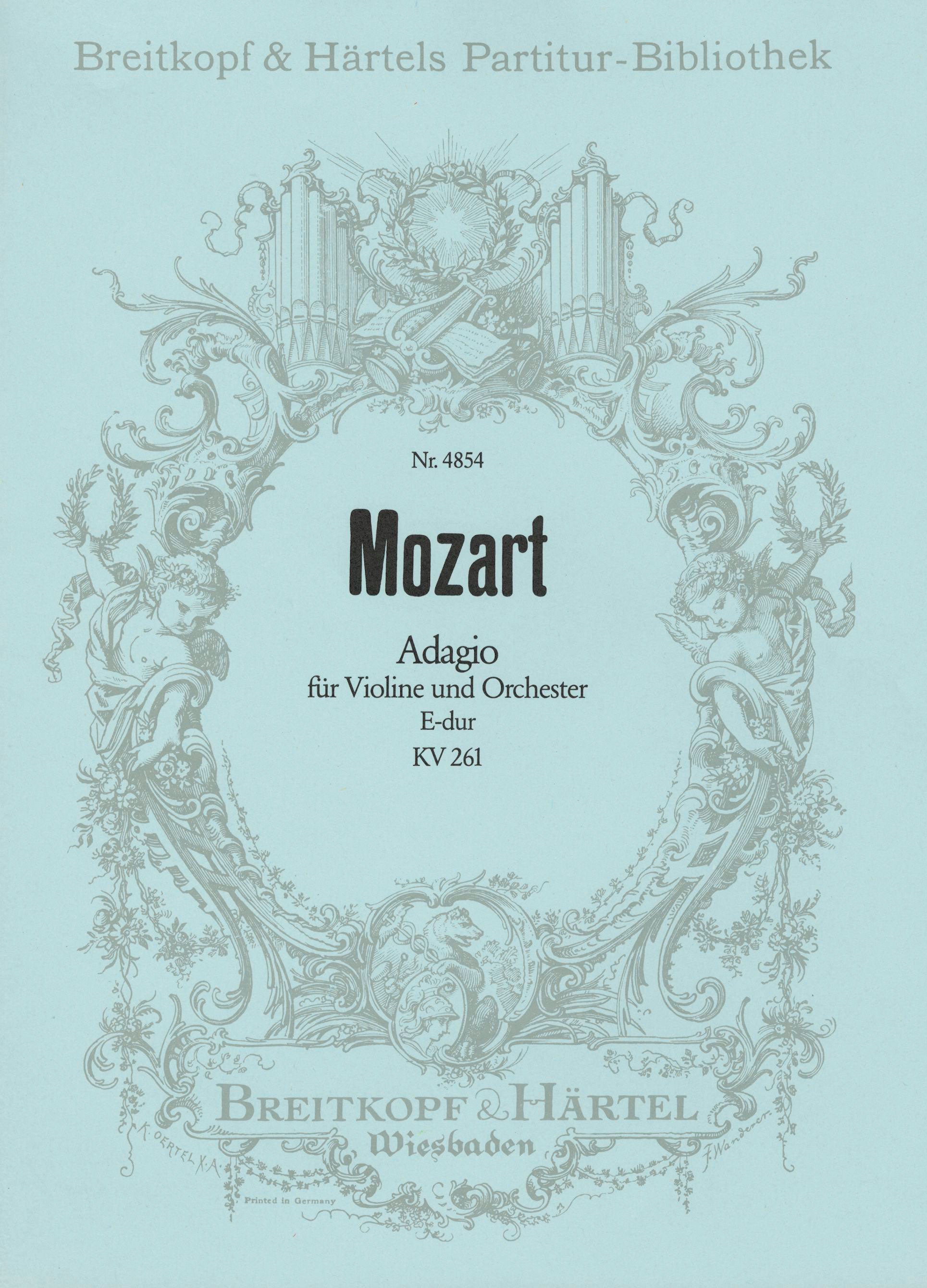 モーツァルト：バイオリンと管弦楽のためのアダージョ ホ長調 KV 261: 指揮者用大型スコア 【輸入：ヴァイオリンとオーケストラ(スコア)】