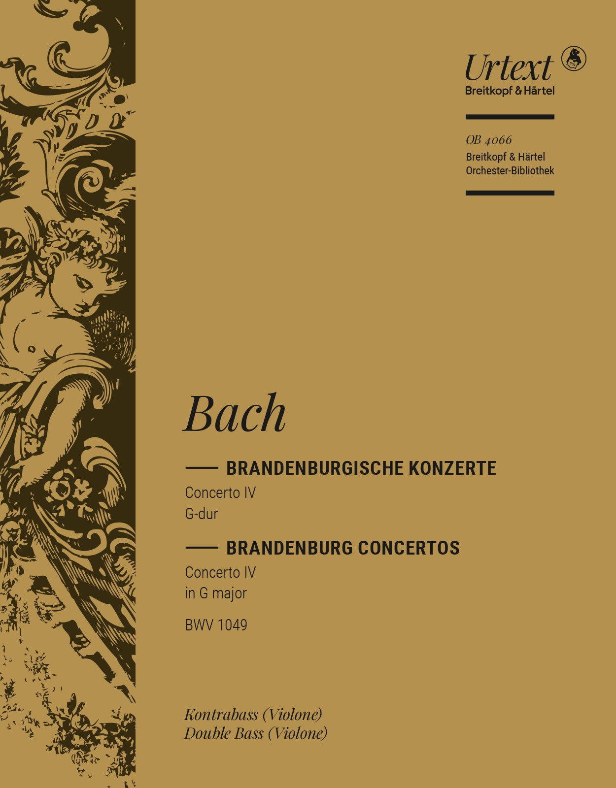 バッハ:ブランデンブルク協奏曲 第4番 ト長調 BWV 1049/原典版/ホフマン編: コントラバス 【輸入:オーケストラ・パート譜】