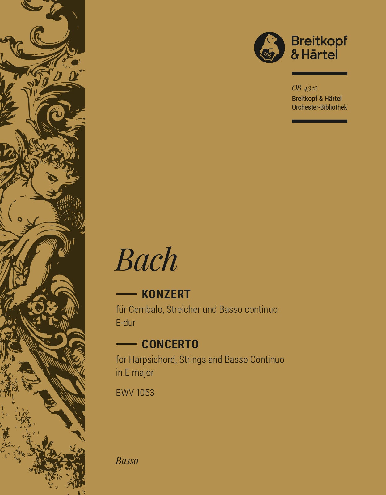 バッハ:チェンバロ協奏曲 第2番 ホ長調 BWV 1053: チェロ/コントラバス 【輸入:オーケストラ・パート譜】