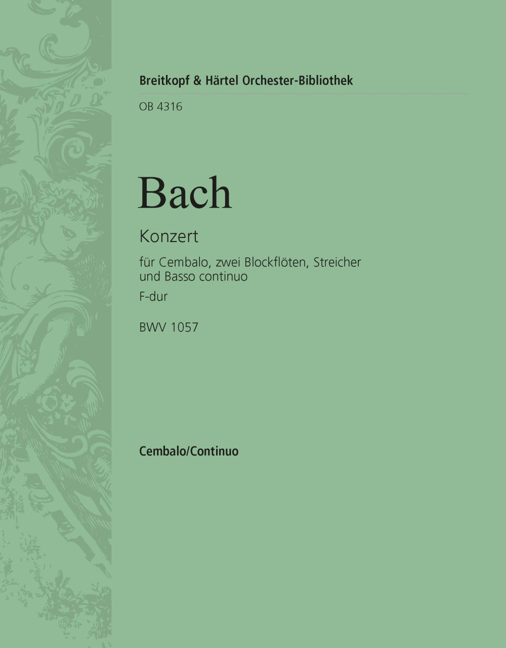 バッハ:チェンバロ協奏曲 第7番 ト短調 BWV 1057: ソロ・チェンバロ 【輸入:オーケストラ・パート譜】