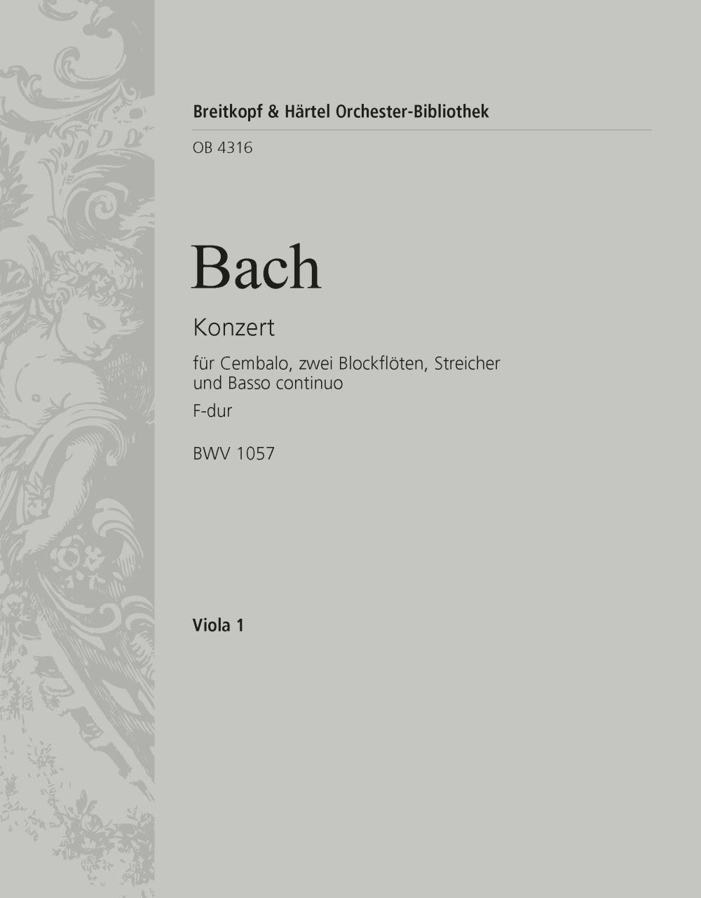 バッハ:チェンバロ協奏曲 第7番 ト短調 BWV 1057: ビオラ 【輸入:オーケストラ・パート譜】