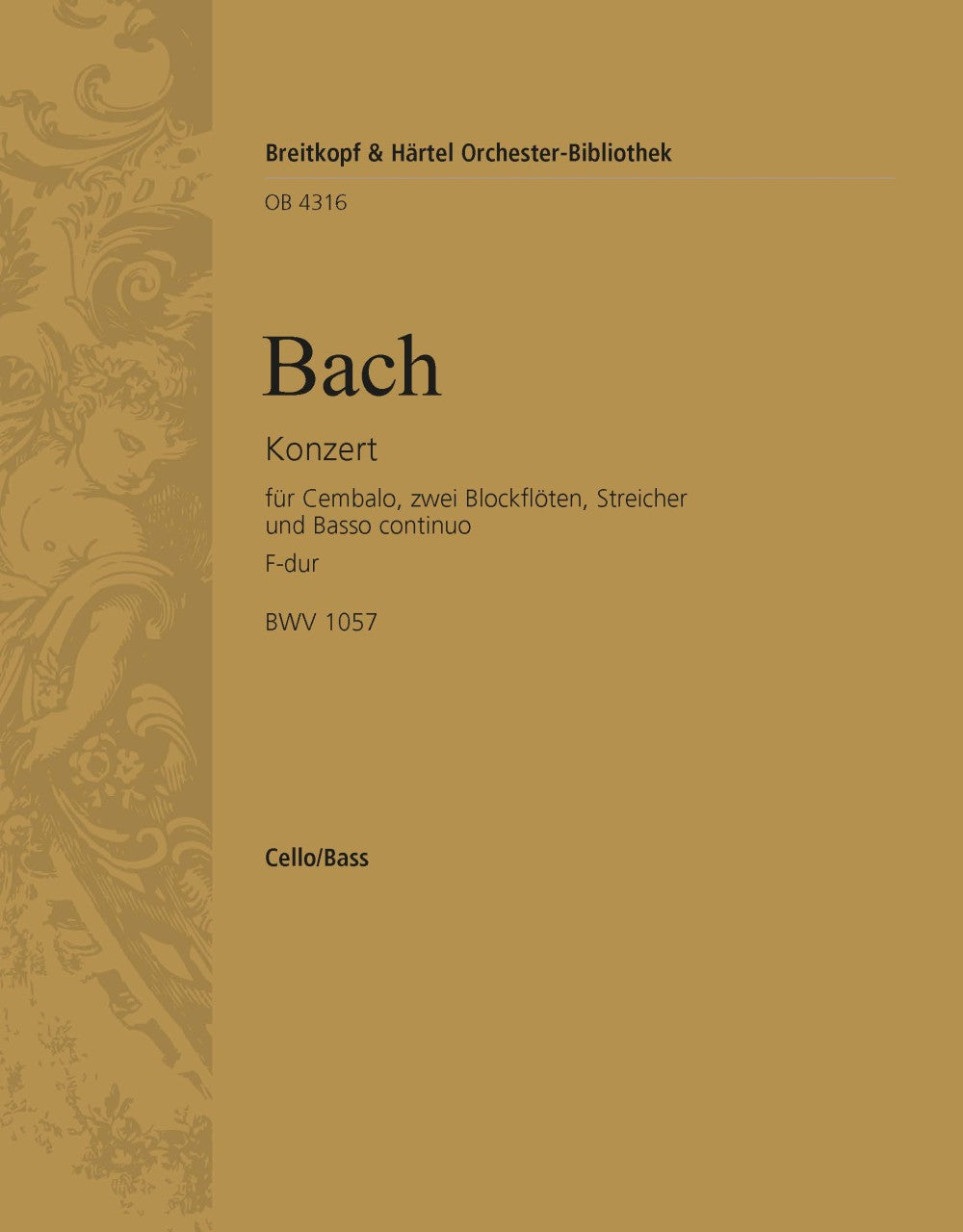 バッハ:チェンバロ協奏曲 第7番 ト短調 BWV 1057: チェロ/コントラバス 【輸入:オーケストラ・パート譜】