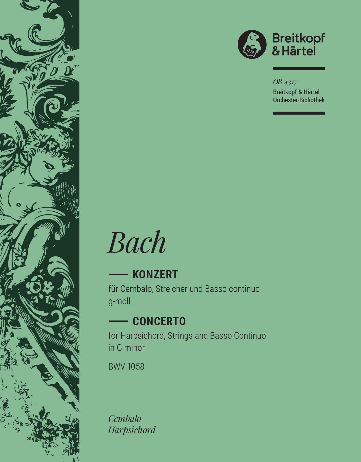 バッハ:チェンバロ協奏曲 第7番 ト短調 BWV 1058: ソロ・チェンバロ 【輸入:オーケストラ・パート譜】