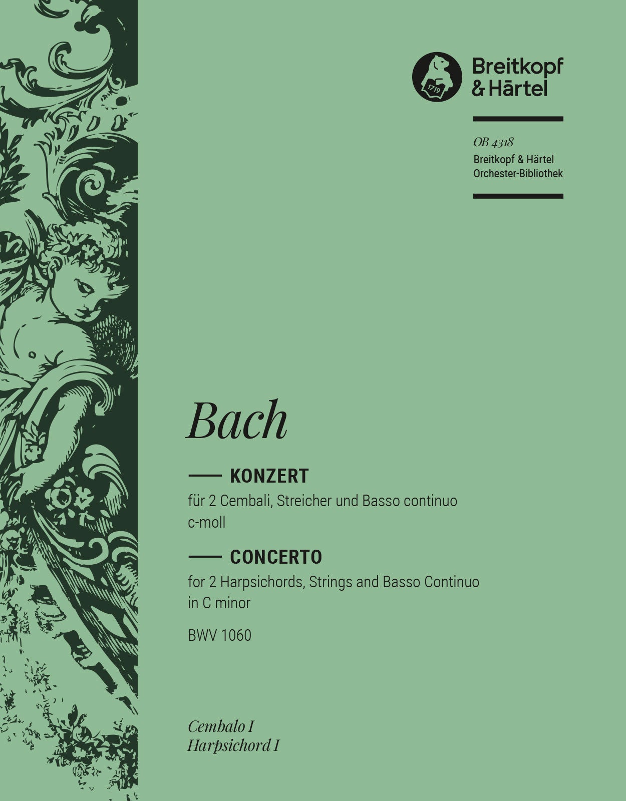 バッハ:2台のチェンバロのための協奏曲 第1番 ハ短調 BWV 1060: ソロ・チェンバロ 1 【輸入:オーケストラ・パート譜】