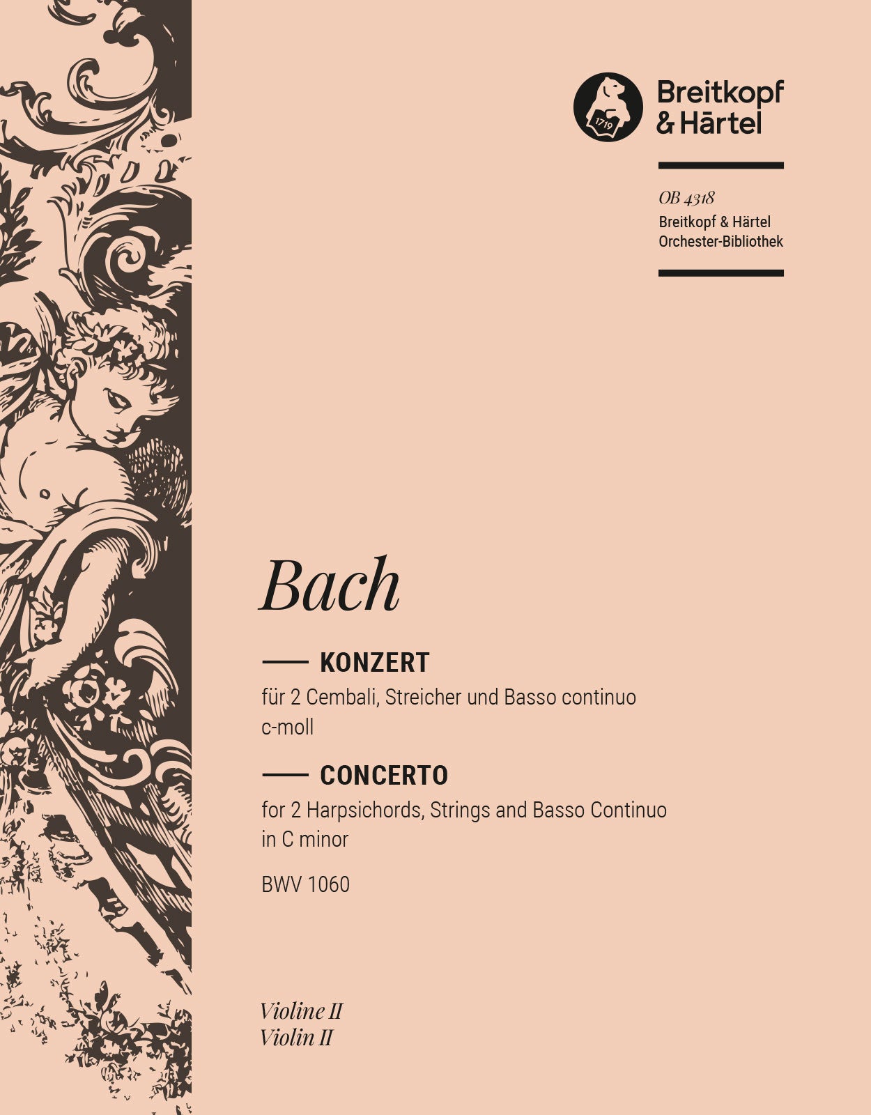 バッハ:2台のチェンバロのための協奏曲 第1番 ハ短調 BWV 1060: バイオリン 2 【輸入:オーケストラ・パート譜】