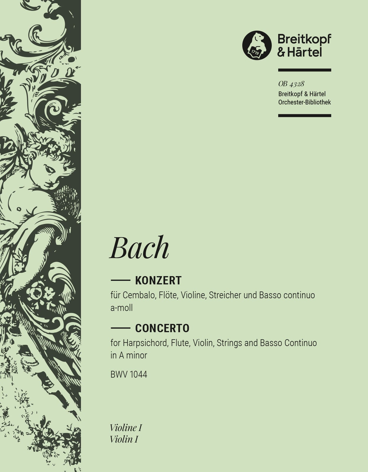 バッハ:チェンバロ、フルートとバイオリンのための三重協奏曲 イ短調 BWV 1044: バイオリン 1 【輸入:オーケストラ・パート譜】
