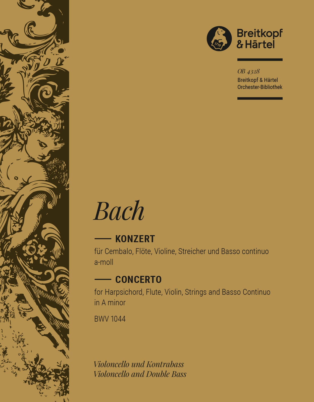 バッハ:チェンバロ、フルートとバイオリンのための三重協奏曲 イ短調 BWV 1044: チェロ/コントラバス 【輸入:オーケストラ・パート譜】