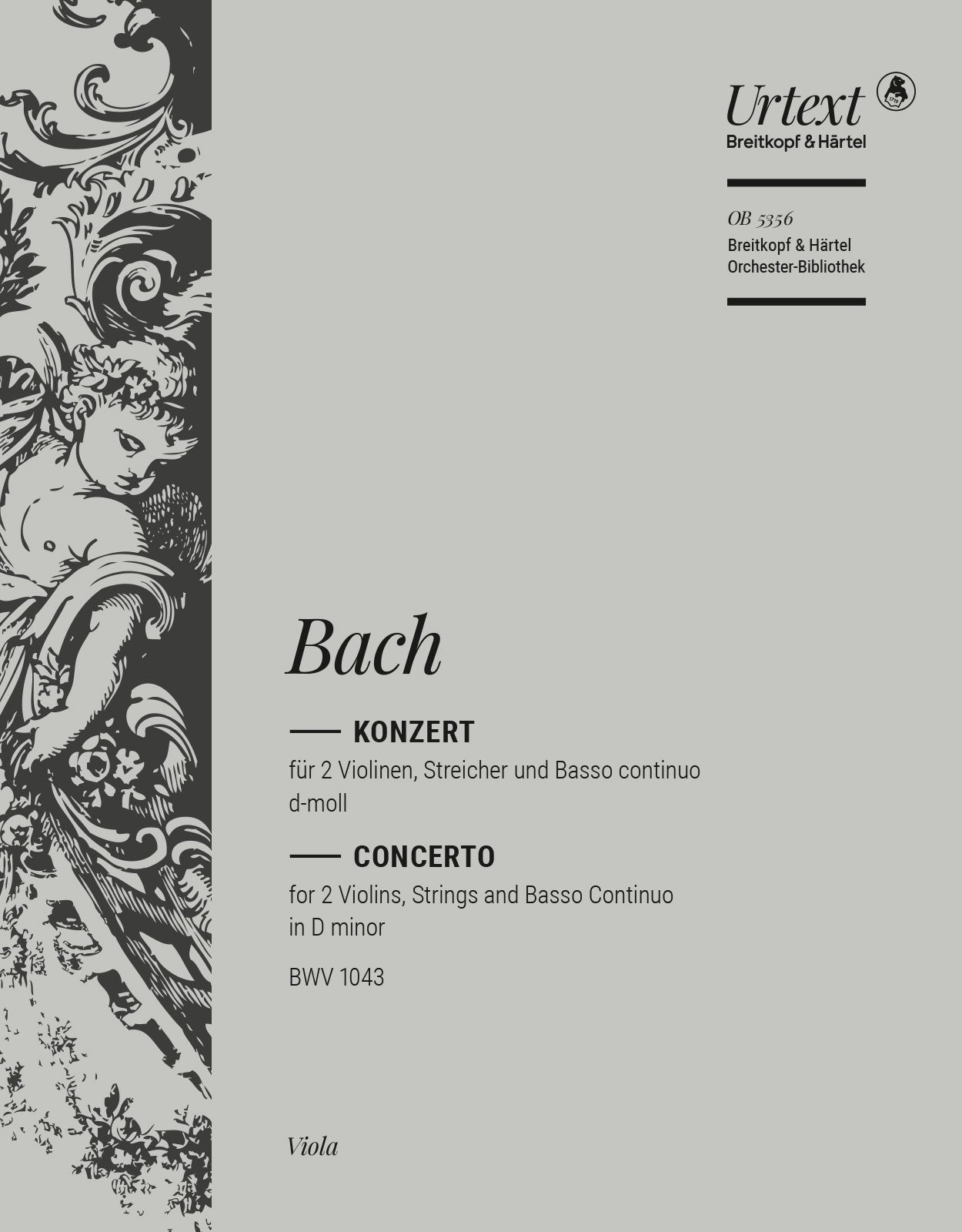 バッハ:2本のバイオリンのための協奏曲 ニ短調 BWV 1043/原典版/ホフマン編: ビオラ 【輸入:オーケストラ・パート譜】