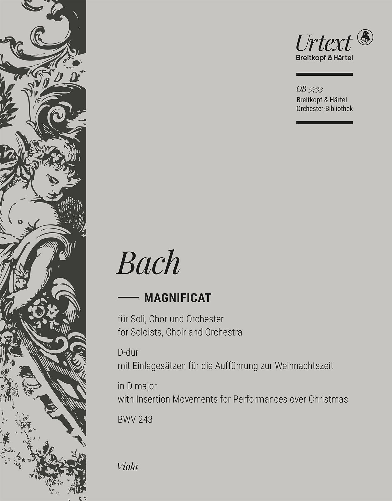バッハ:マニフィカート ニ長調 BWV 243/原典版/Erler編: ビオラ 【輸入:オーケストラ・パート譜】
