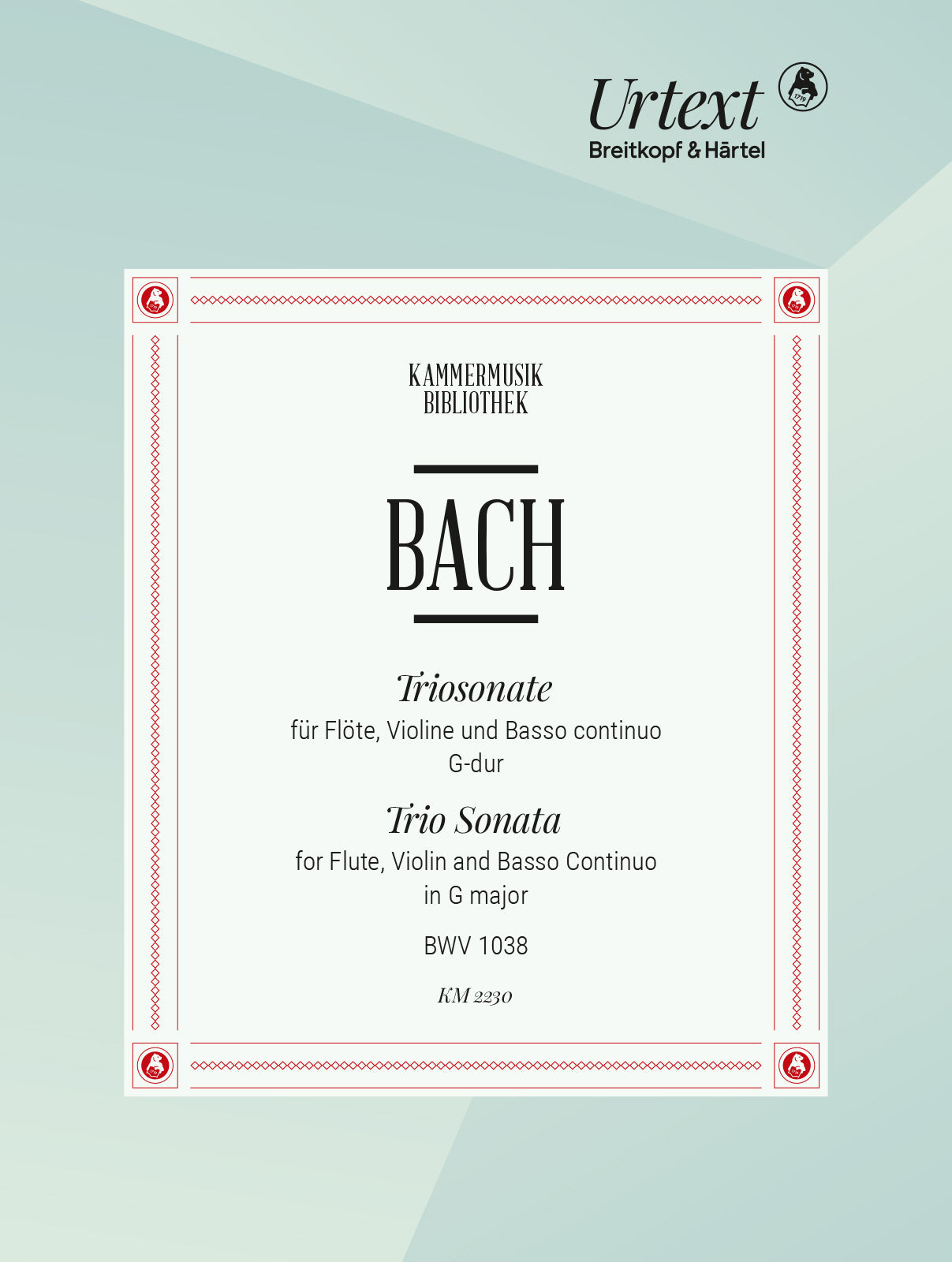 バッハ:トリオ・ソナタ ト長調 BWV 1038(Fl,Vl,B.C.) 【輸入:室内楽(パート譜)】
