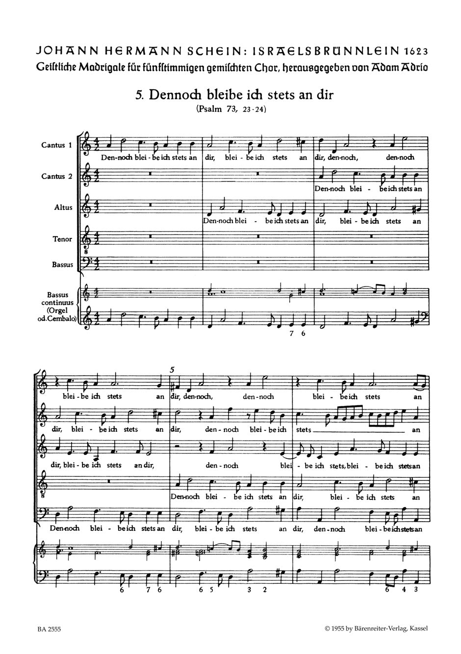 シャイン:「イスラエルの泉」より 第5曲 なおわれは汝のもとに留まらん」/原典版/Adrio編 【輸入:合唱とピアノ】
