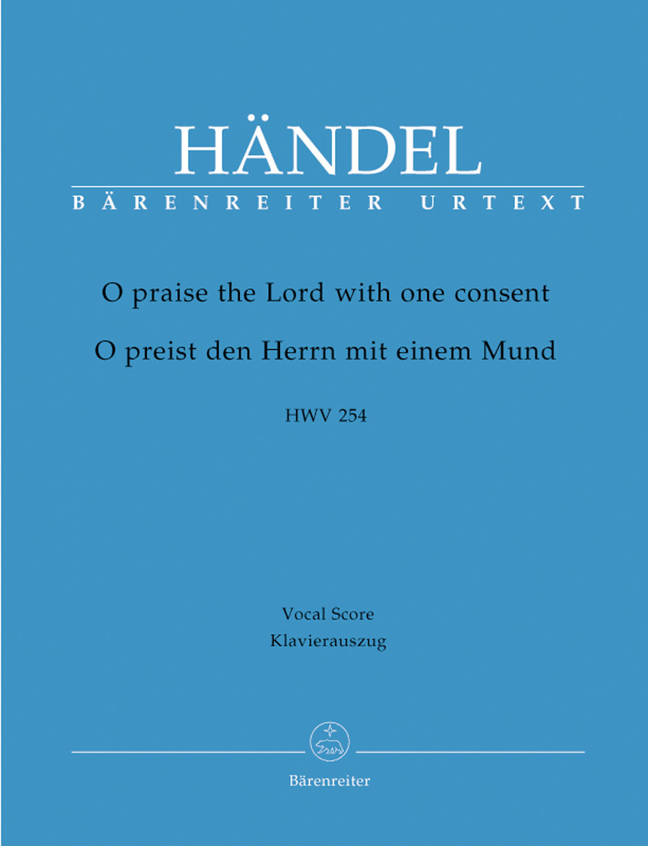 ヘンデル:ひとつ口もて主を褒め称えよ HWV 254(独語・英語)/原典版/Hendrie編 【輸入:合唱とピアノ】