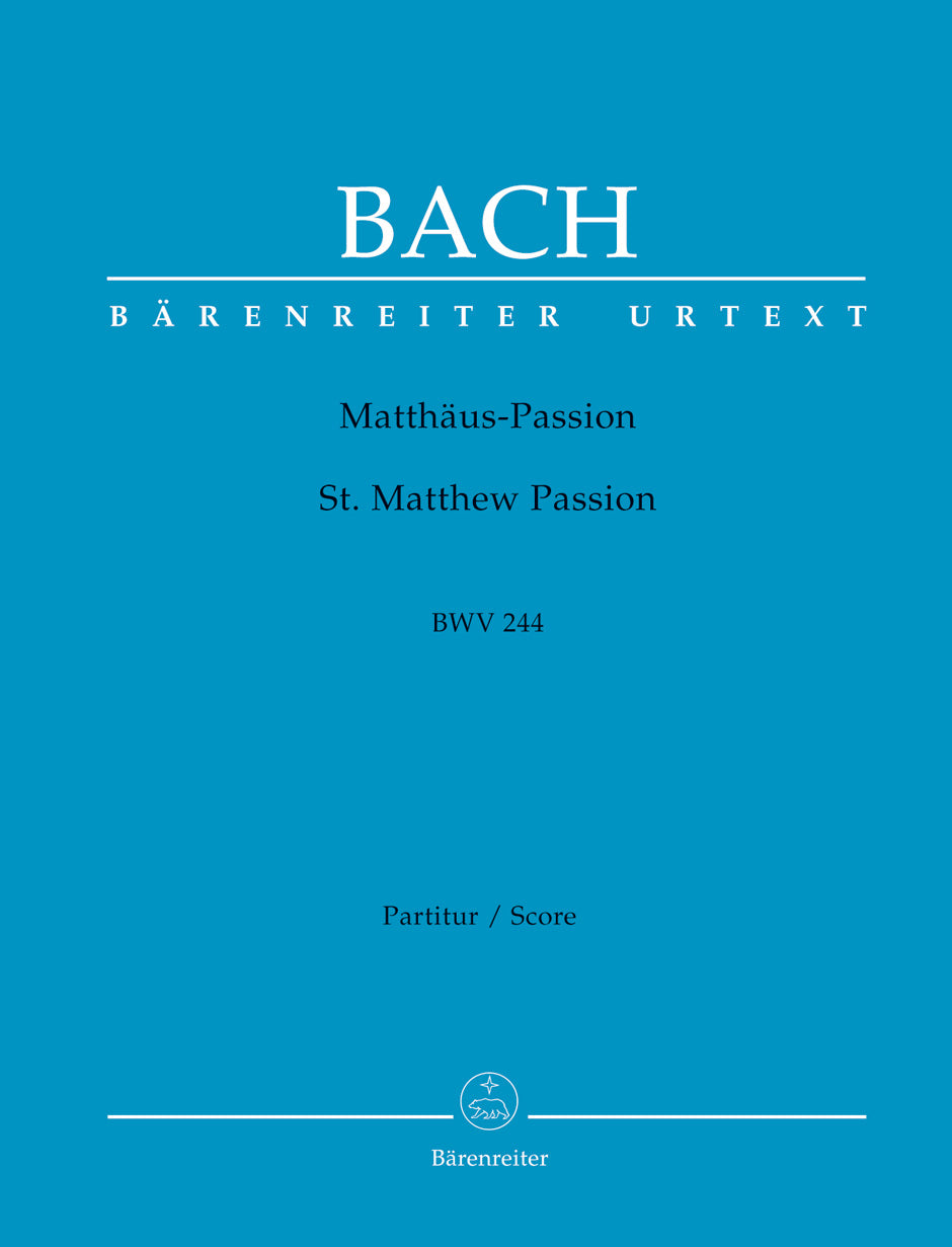 バッハ:マタイ受難曲 BWV 244/原典版/Durr & Schneider編: 指揮者用大型スコア(紙装) 【輸入:合唱とオーケストラ】