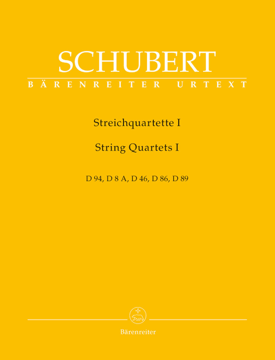 シューベルト:弦楽四重奏曲集 第1巻: D 94, 8A, 46, 86, 89/新シューベルト全集版 【輸入:室内楽(パート譜)】