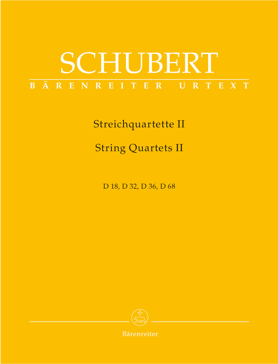 シューベルト:弦楽四重奏曲集 第2巻: D 18, 32, 36, 68/新シューベルト全集版 【輸入:室内楽(パート譜)】