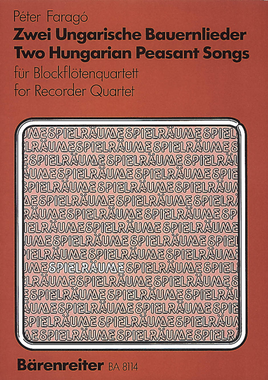 2 HUNGARIAN PEASANT SONGS 【輸入:リコーダー】