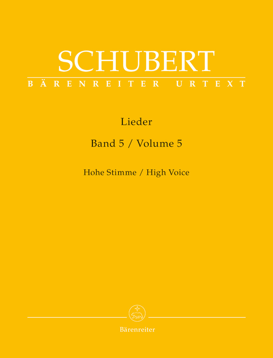 シューベルト:歌曲集 第5巻/(独語)(高声用)/Urtext/Durr編 【輸入:ヴォーカルとピアノ】