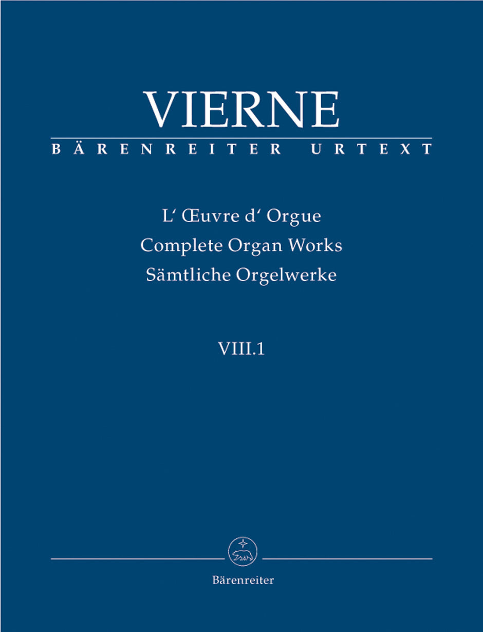 ヴィエルヌ:Samtliche Orgelwerke VIII,1: Piece Op.31 L.I(1914) 【輸入:オルガン】