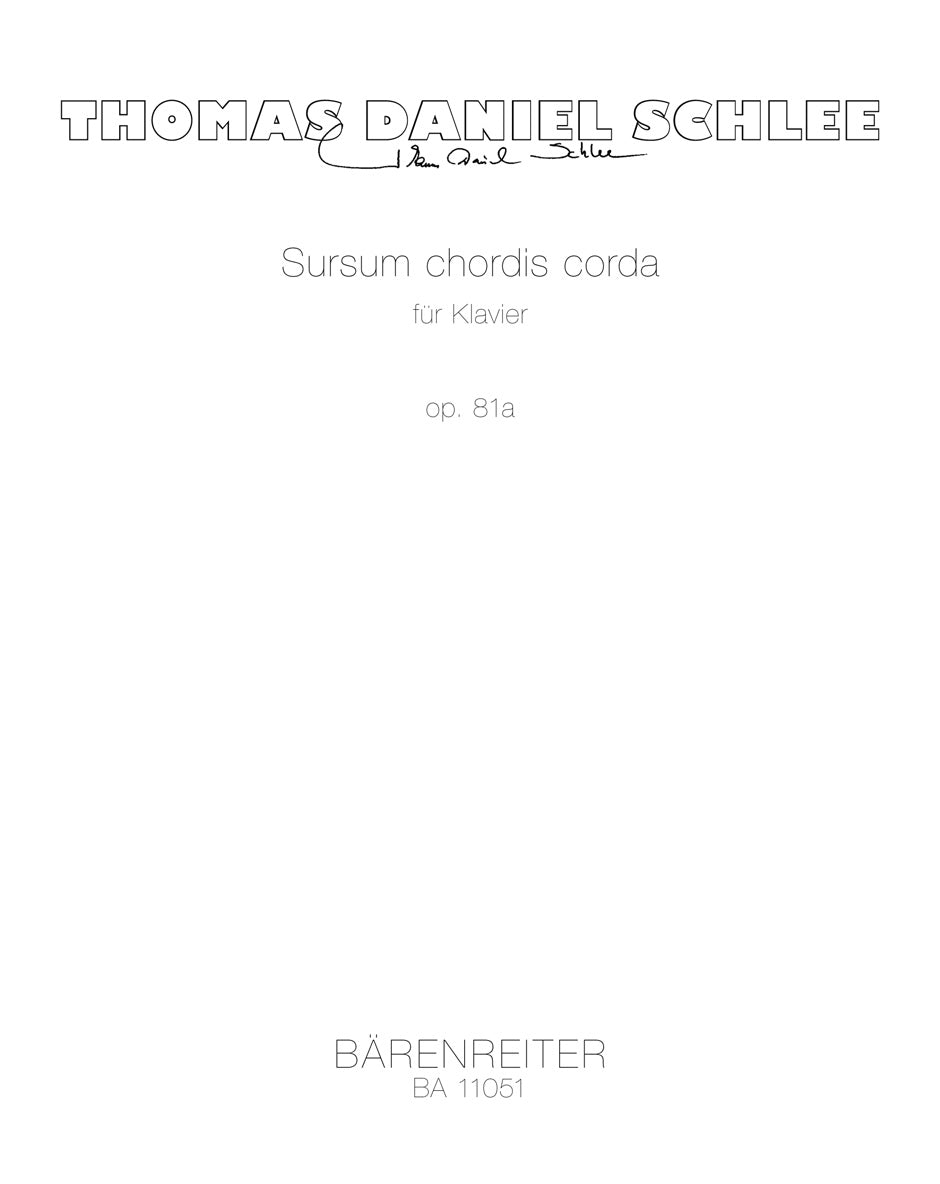 シュレー:Sursum chordis corda for Piano Op.81a 【輸入:ピアノ】