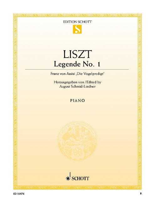 リスト:伝説 第1番 「小鳥に説教するアッシジの聖フランチェスコ」 【輸入:ピアノ】