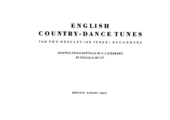 HUT:ENGLISH COUNTRY DANCE TUNES 【輸入:リコーダー】