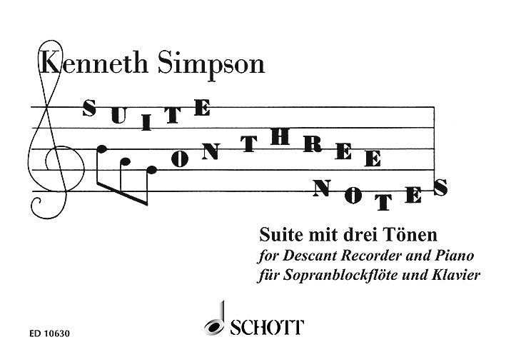 シンプソン:SUITE ON 3 NOTES(S,P) 【輸入:リコーダー】