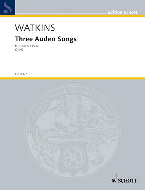 ワトキンス:Three Auden Songs(T) 【輸入:ヴォーカルとピアノ】