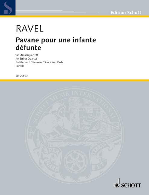 ラヴェル:PAVANE POUR UNE INFANTE DEFUNTE/BIRTEL 【輸入:室内楽(パート譜)】
