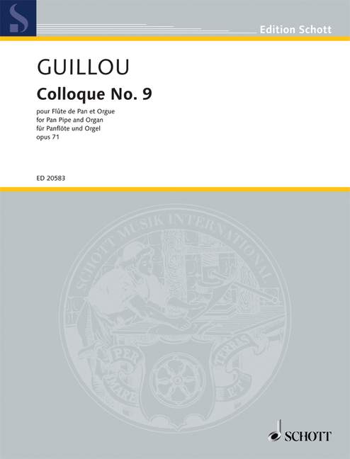 ギユー:Colloque No.9 oP.71(Panflote,Orgel) 【輸入:フルート】