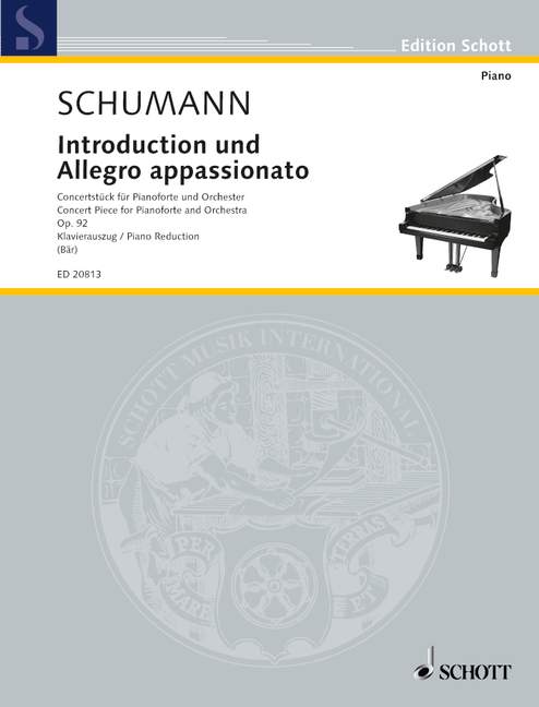 シューマン:序奏とアレグロ・アパッショナート ト長調 Op.92/Baer編 【輸入:ピアノ】