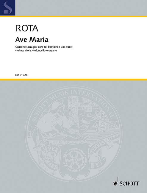 ロータ:アヴェ・マリア(児童合唱とバイオリンとビオラとチェロとオルガン伴奏)(イタリア語) 【輸入:合唱とオーケストラ】