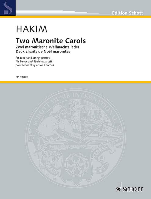 ハキム:2 Maronite Carols(テノール独唱, 2本のバイオリン, ビオラ, チェロ)(アラビア語): スコアとパート譜セット 【輸入:ヴォーカルとピアノ】