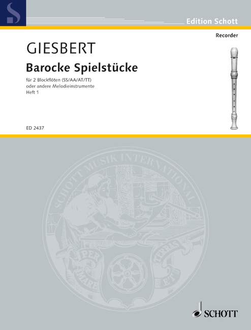 BAROCKE SPIELSTUCKE(S,S)/GIESBERT HEFT 1 【輸入:リコーダー】