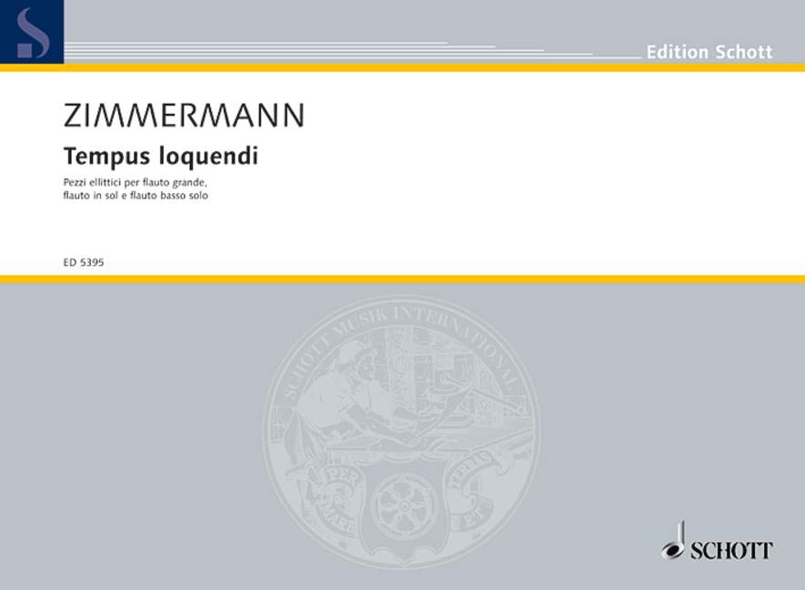 ツィマーマン:TEMPUS LOQUENDI PEZZI ELLITICI(1963)(1 SPIELER) 【輸入:フルート】