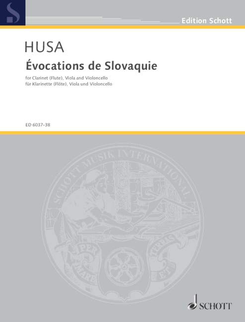 フーサ:Evocations for Slovaquie(CL/FL,VA,VC):Score & Parts 【輸入:室内楽(パート譜)】