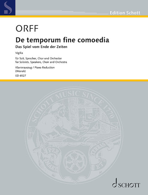 オルフ:DE TEMPORUM FINE COMOEDIA(GREEK/L/G) 【輸入:合唱とピアノ】