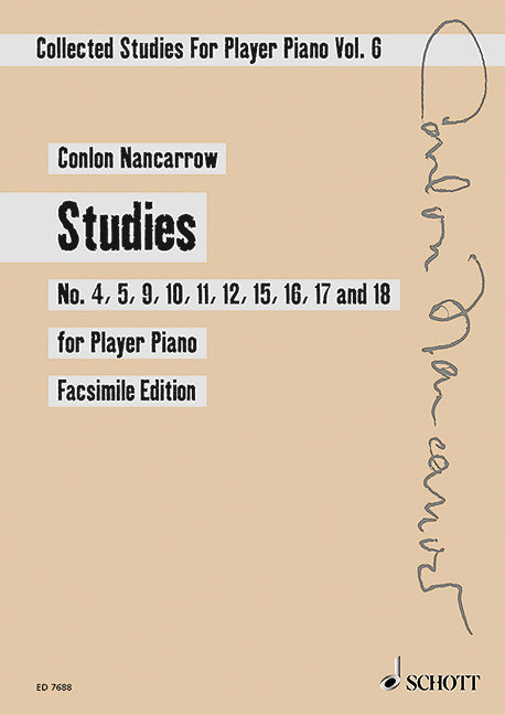 ナンカロウ:自動ピアノのための習作 第6巻: 練習番号 第4番、 第5番、 第9番、 第10番、 第11番、 第12番、 第15番、 第16番、 第17番、第18番 【輸入:ピアノ】