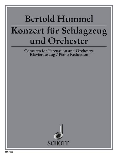 フンメル:打楽器協奏曲 Op.70 【輸入:打楽器】